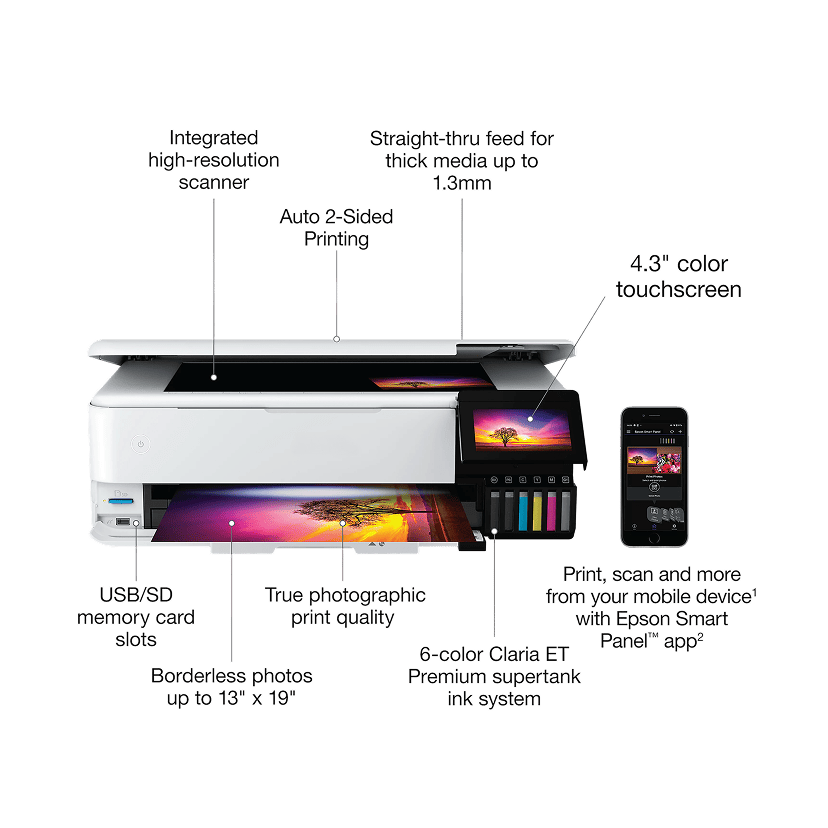 8550 Wide Format Wireless Ink Tank All-in-One Photo Printer